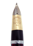 CIRCA 1942 SHEAFFER TRIUMPH CARMINE LIFETIME FOUNTAIN PEN PLUNGER FILL RESTORED OFFERED BY ANTIQUE DIGGER