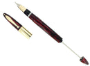 CIRCA 1942 SHEAFFER TRIUMPH CARMINE WIDE BAND PLUNGER FILL FOUNTAIN PEN RESTORED OFFERED BY ANTIQUE DIGGER