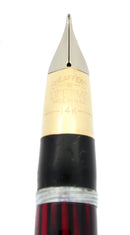 CIRCA 1942 SHEAFFER TRIUMPH CARMINE WIDE BAND PLUNGER FILL FOUNTAIN PEN RESTORED