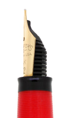 SCARCE CIRCA 1952-59 SHEAFFER VERMILLION SNORKEL FINE NIB FOUNTAIN PEN RESTORED OFFERED BY ANTIQUE DIGGER