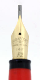 SCARCE CIRCA 1952-59 SHEAFFER VERMILLION SNORKEL FINE NIB FOUNTAIN PEN RESTORED OFFERED BY ANTIQUE DIGGER