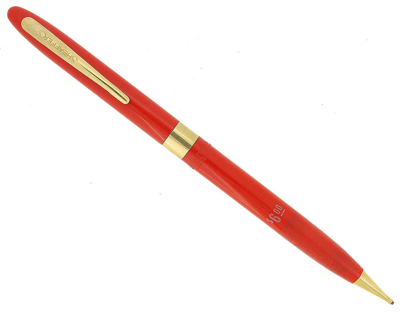 CIRCA 1956 SHEAFFER VERMILION PENCIL NEW OLD STOCK CHALK MARKED RARE COLOR OFFERED BY ANTIQUE DIGGER