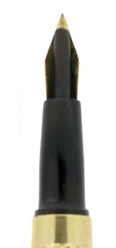 C1895 H.M. SMITH DIAMOND PATTERN GOLD FILLED OVERLAY FOUNTAIN PEN RESTORED OFFERED BY ANTIQUE DIGGER