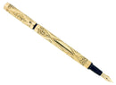 C1895 H.M. SMITH DIAMOND PATTERN GOLD FILLED OVERLAY FOUNTAIN PEN RESTORED OFFERED BY ANTIQUE DIGGER