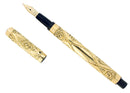 C1895 H.M. SMITH DIAMOND PATTERN GOLD FILLED OVERLAY FOUNTAIN PEN RESTORED OFFERED BY ANTIQUE DIGGER