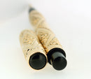C1895 H.M. SMITH DIAMOND PATTERN GOLD FILLED OVERLAY FOUNTAIN PEN RESTORED OFFERED BY ANTIQUE DIGGER