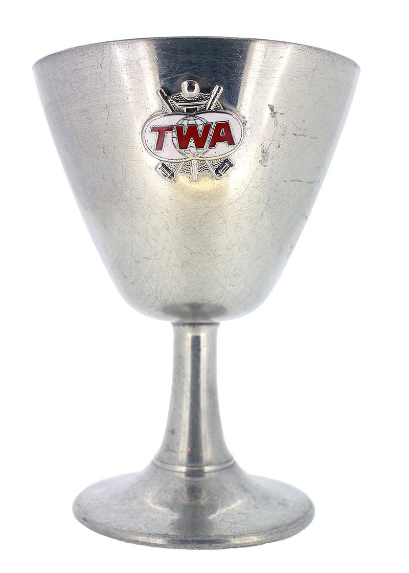 VINTAGE TWA TRANS WORLD AIRLINES SET OF 4 GOBLETS CORDIALS