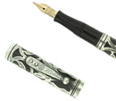 CIRCA 1919 WATERMAN 452 STERLING TREFOIL VINE FOUNTAIN PEN XF - BBB FLEX NIB RESTORED OFFERED BY ANTIQUE DIGGER