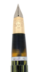 CIRCA 1945 SHEAFFER TRIUMPH 1250 MARINE GREEN LIFETIME BALANCE FOUNTAIN PEN RESTORED OFFERED BY ANTIQUE DIGGER