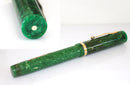 SHEAFFER OVERSIZED FLAT TOP JADE GREEN CELLULOID FOUNTAIN PEN