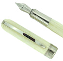 VISCONTI REMBRANDT MARBLED WHITE PALLADIUM TRIM MEDIUM NIB FOUNTAIN PEN OFFERED BY ANTIQUE DIGGER