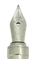 VISCONTI REMBRANDT MARBLED WHITE PALLADIUM TRIM MEDIUM NIB FOUNTAIN PEN OFFERED BY ANTIQUE DIGGER