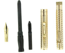 CIRCA 1924 WAHL GOLD FILLED CHEVRON PATTERN FOUNTAIN PEN F-BBB+ FLEX NIB RESTORED OFFERED BY ANTIQUE DIGGER