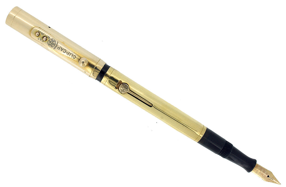 1920s WATERMAN 0552 1/2 SMOOTH GOLD OVERLAY FOUNTAIN PEN XXF - BBB