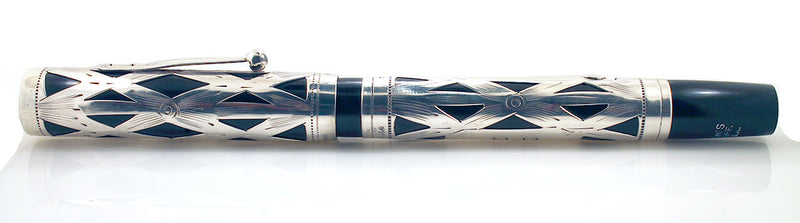 1920s WATERMAN 452 STERLING OVERLAY FOUNTAIN PEN FLEX NIB RESTORED OFFERED BY ANTIQUE DIGGER