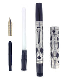 CIRCA 1923 WATERMAN 452 1/2 STERLING OVERLAY FOUNTAIN PEN XF to BBB FLEX NIB RESTORED OFFERED BY ANTIQUE DIGGER