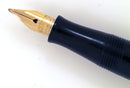 RESTORED 1920s WATERMAN 52 BLACK CHASED HARD RUBBER FOUNTAIN PEN WITH F to BBB+ FLEXIBLE NIB