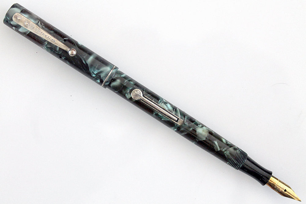 RESTORED WATERMAN'S 32 1/2 FOUNTAIN PEN IN BLUE-GREEN QUARTZ