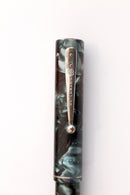RESTORED WATERMAN'S 32 1/2 FOUNTAIN PEN IN BLUE-GREEN QUARTZ WITH F to BBB FLEXIBLE NIB MADE IN CANADA