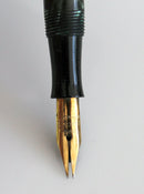 RESTORED WATERMAN'S 32 1/2 FOUNTAIN PEN IN BLUE-GREEN QUARTZ WITH F to BBB FLEXIBLE NIB MADE IN CANADA