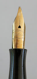 RESTORED WATERMAN'S 32 1/2 FOUNTAIN PEN IN BLUE-GREEN QUARTZ WITH F to BBB FLEXIBLE NIB MADE IN CANADA