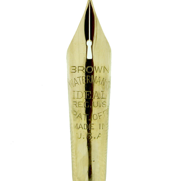 VINTAGE WATERMAN #7 BROWN KEYHOLE 14K FOUNTAIN PEN FLEXIBLE NIB