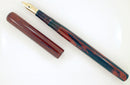 EARLY 1900 WATERMAN 12 RED MOTTLED EYEDROPPER FOUNTAIN PEN WITH F to BBB+ FLEX NIB