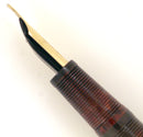 EARLY 1900 WATERMAN 12 RED MOTTLED EYEDROPPER FOUNTAIN PEN WITH F to BBB+ FLEX NIB