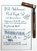 1920s WATERMAN 52 RED RIPPLE FOUNTAIN PEN WITH CHROME TRIM XXF to BBB+ FLEX NIB RESTORED