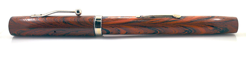1920s WATERMAN 52 RED RIPPLE FOUNTAIN PEN WITH F to BBB FLEXIBLE NIB RESTORED OFFERED BY ANTIQUE DIGGER
