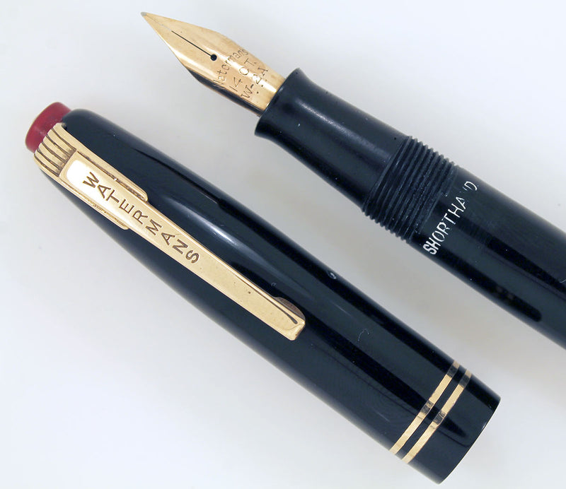CIRCA 1948 WATERMAN 503 SHORTHAND FOUNTAIN PEN M - BBB FLEX NIB RED CAP RESTORED OFFERED BY ANTIQUE DIGGER