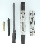 1920S WATERMAN 452 STERLING OVERLAY FOUNTAIN PEN F to BBB+ FLEX NIB RESTORED