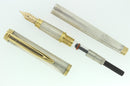WATERMAN GENTLEMAN STERLING SILVER BARLEYCORN FOUNTAIN PEN 18K M NIB RESTORED OFFERED BY ANTIQUE DIGGER