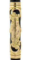 RARE C1910 WATERMAN CHASED FILIGREE 0514 GOLD FILLED FOUNTAIN PEN RESTORED OFFERED BY ANTIQUE DIGGER