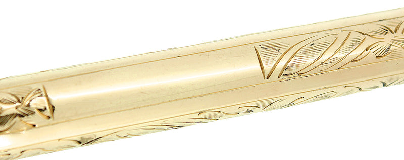 C1925 WATERMAN 18K G.F. 0552 1/2 LEC PANSY PANEL M-BBB NIB FOUNTAIN PEN RESTORED OFFERED BY ANTIQUE DIGGER