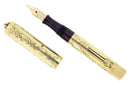 C1925 WATERMAN 18K GOLD FILLED PANSY PANEL 0552 1/2V FOUNTAIN PEN RESTORED OFFERED BY ANTIQUE DIGGER