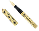 C1925 WATERMAN 18K GOLD FILLED 0552 1/2V BASKETWEAVE FOUNTAIN PEN RESTORED OFFERED BY ANTIQUE DIGGER