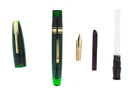 1940 TRANSPARENT GREEN WATERMAN 100 HUNDRED YEAR FOUNTAIN PEN M-BBB+ FLEX NIB RESTORED OFFERED BY ANTIQUE DIGGER