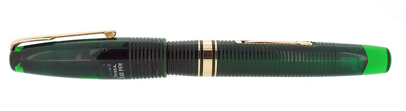 1940 TRANSPARENT GREEN WATERMAN 100 HUNDRED YEAR FOUNTAIN PEN M-BBB+ FLEX NIB RESTORED OFFERED BY ANTIQUE DIGGER