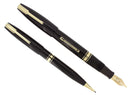 1941 WATERMAN JET BLACK 100 YEAR STANDARD SIZE FOUNTAIN PEN & PENCIL F-BBB NIB RESTORED OFFERED BY ANTIQUE DIGGER