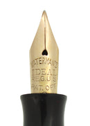 1930s WATERMAN 32 FULL-SIZE BLUE & CREAM CELLULOID FOUNTAIN PEN F-BB+ FLEX NIB RESTORED OFFERED BY ANTIQUE DIGGER