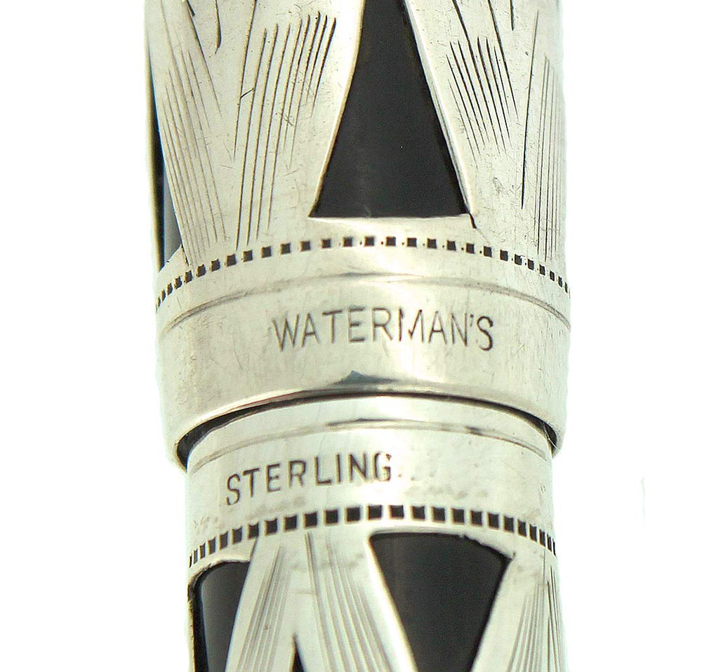 1939 WATERMAN 403 STERLING BASKETWEAVE FOUNTAIN PEN F - BBB