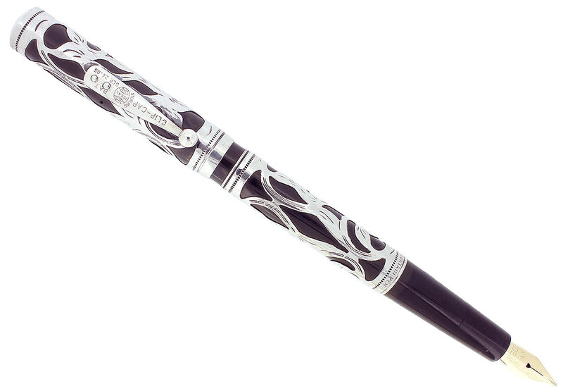 C1910 WATERMAN 416 STERLING ART NOUVEAU OVERLAY PATTERN FOUNTAIN PEN RESTORED OFFERED BY ANTIQUE DIGGER