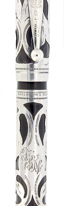C1910 WATERMAN 416 STERLING ART NOUVEAU OVERLAY PATTERN FOUNTAIN PEN RESTORED OFFERED BY ANTIQUE DIGGER