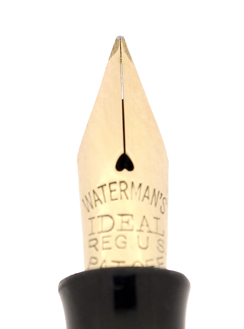 C1925 WATERMAN 452 STERLING OVERLAY FOUNTAIN PEN F-BBB 2.19MM FLEX NIB RESTORED OFFERED BY ANTIQUE DIGGER