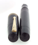 C1939 WATERMAN 513J BLACK CELLULOID 14K KEYHOLE M-BB NIB FOUNTAIN PEN RESTORED OFFERED BY ANTIQUE DIGGER