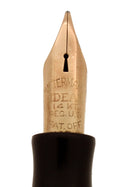 C1939 WATERMAN 513J BLACK CELLULOID 14K KEYHOLE M-BB NIB FOUNTAIN PEN RESTORED OFFERED BY ANTIQUE DIGGER