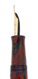 C1927 WATERMAN RED RIPPLE 52 1/2V FOUNTAIN PEN & PENCIL SET XF-BBB NIB RESTORED OFFERED BY ANTIQUE DIGGER