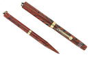 C1927 WATERMAN RED RIPPLE 52 1/2V FOUNTAIN PEN & PENCIL SET XF-BBB NIB RESTORED OFFERED BY ANTIQUE DIGGER
