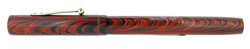 1920S WATERMAN 52 RED RIPPLE FOUNTAIN PEN XF TO BBB+ FLEXIBLE NIB RESTORED OFFERED BY ANTIQUE DIGGER